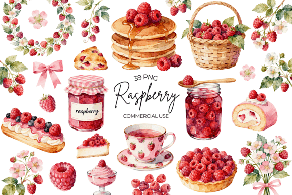 Download Watercolor Raspberry Clipart Summer - Clipart Collection