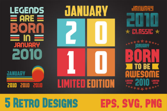 Download 5 Retro Designs - January 2010 - January Collection