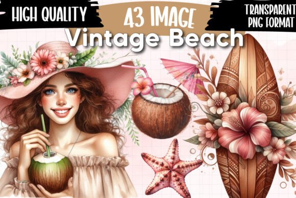 Download Vintage Beach Clipart - Clipart Collection