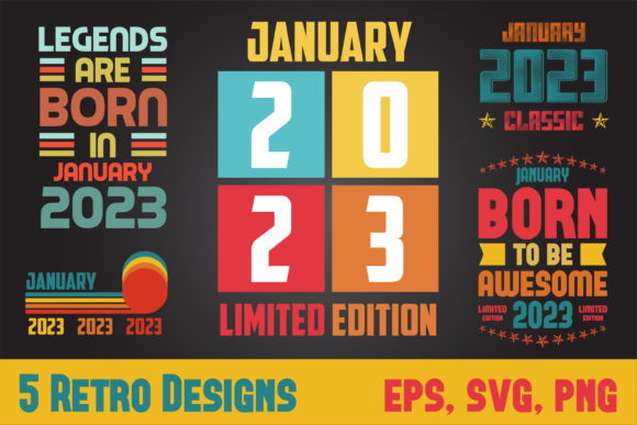 Download 5 Retro Designs - January 2023 - January Collection