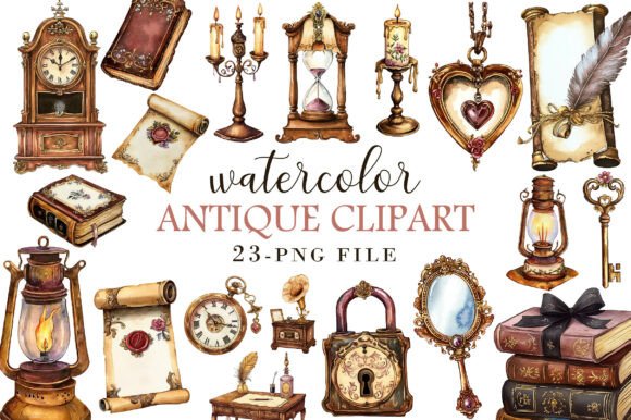 Download Watercolor Antique Clipart - Clipart Collection