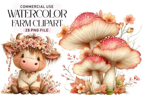 Download Watercolor Farm Clipart Bundle - Clipart Collection