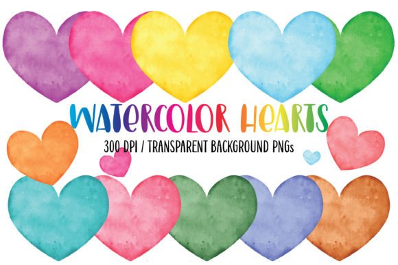 Download Rainbow PNG Watercolor Hearts Clipart - Clipart Collection