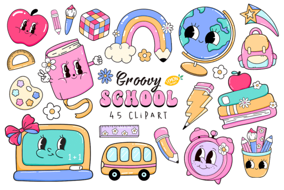 Download Groovy School PNG Clipart Bundle - Clipart Collection