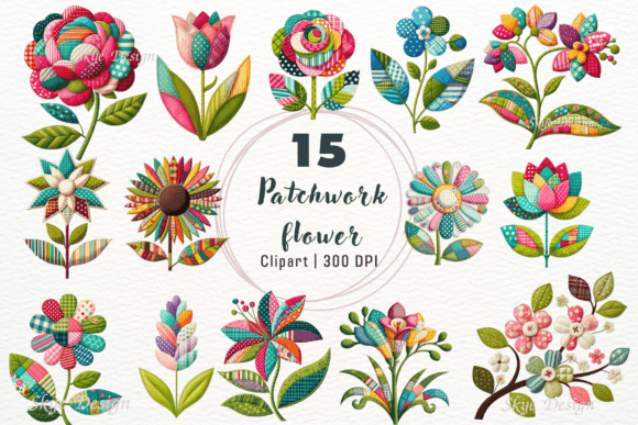 Download Patchwork Flower Clipart - Clipart Collection