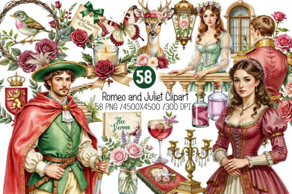 Download Renaissance Romance Vintage Clipart Bund - Clipart Collection