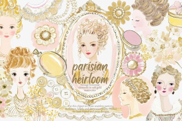 Download Parisian Vintage Clipart Set - Clipart Collection