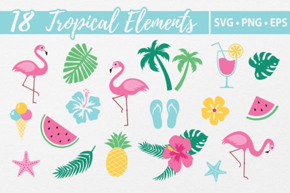 Download Tropical SVG Bundle Clipart Prints Cut - Clipart Collection